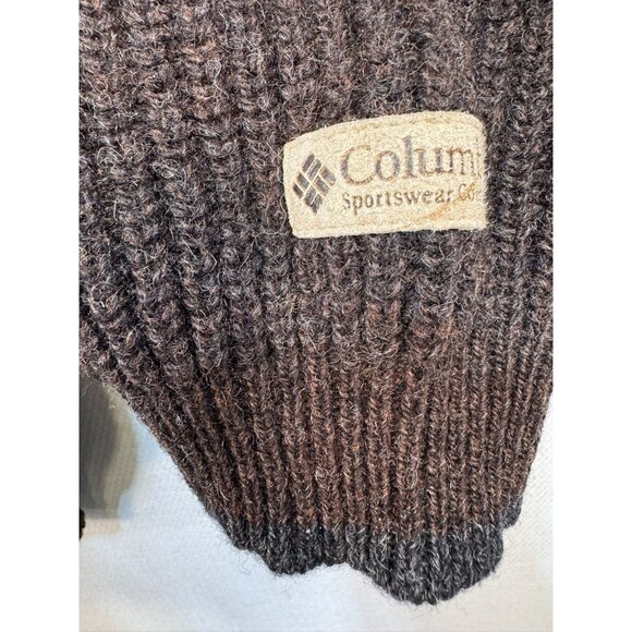 Columbia Sportswear Mens 100% Shetland Wool 1/4 Zip Sweater L Brown - Picture 4 of 14